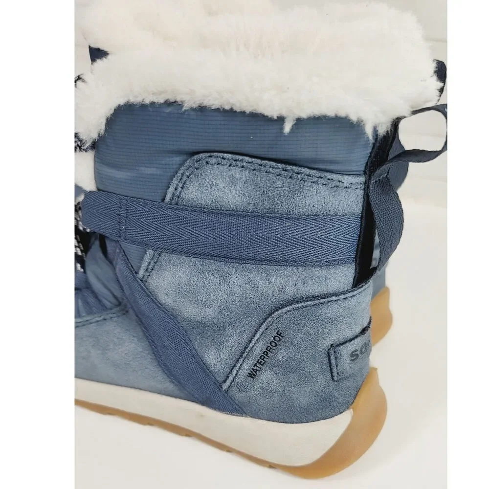 SOREL Whitney II Flurry Boot Waterproof Suede Winter Boots in Uniform Blue, sz 6
